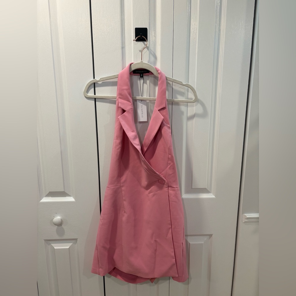 Dynamite Pink Backless Dress